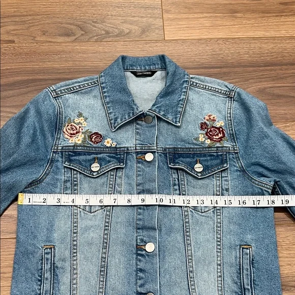 Driftwood Mesa Rosa Stretch Denim Jacket Embroidered Size XS - Picture 13 of 14